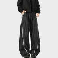 Hanlu กางเกงขากว้างแฟชั่นตกแต่งโซ่ด้านข้างใหม่ฤดูใบไม้ร่วง