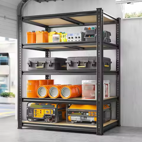 72"H 5-Tier Heavy Duty Metal Storage Shelving, 2300LBS Adjustable Rack for Garage Kitchen, Custom