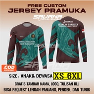 SAVANA - Jersey PRAMUKA Vnek / Panjang / Berkerah / tunik  printing penggalang pdh pdl custom / baju