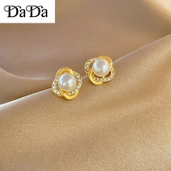 anting2 emas 916 original malaysia gold earrings women's pearl small flower wedding indian bridal jewelry girlfriend's birthday gift 耳环