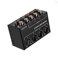 Mixer Audio Stereo Mini Dengan 4 Channel RCA Input Kontrol Volume