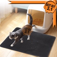 Double Layer Cat Litter Pad Trapping Mat EVA Pet Carpet Waterproof Washable Mat Carpet Pasir Kucing