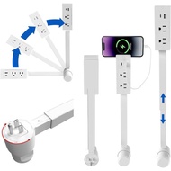 Power Socket Extender Has USB-A, USB-C and 2 AC Power Socket Extension Rods, Suitable for Hard-to-Re