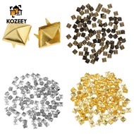 [KOZEEY] 100Pcs Square Pyramid Rivet Studs  Screw Craft DIY Embellishment Colorful Personality Acces