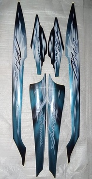 Striping stiker body kanan kiri full set Mio sporty tahun 2009 warna hijau silver Original