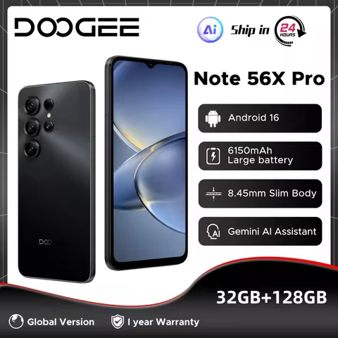 Global Version DOOGEE Note56X Pro Smart phone 32GB+128GB 6150mAh Battery 6.56'' UNISOC T7225 13MP NF
