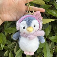 Cute Penguin Doll Toy Pendant Four-Inch Coin-Operated Plushie Wearing Earphones Ideal as Bag Accesso