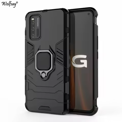 Wolfsay For Vivo iQOO 3 Case, iQOO3 5G Car Holder Armor Cases Hard PC & Soft Silicone Cover for Vivo