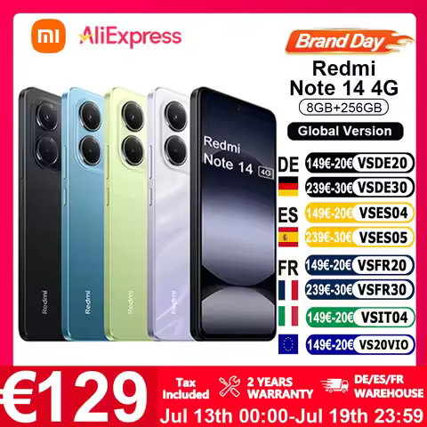 Global Version Xiaomi Redmi Note 14 4G NFC Smartphone MediaTek Helio G99-Ultra 108MP AI Camera 6.67"