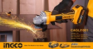 INGCO เครื่องเจียร์แบตเตอรี่ไร้สาย 4 นิ้ว รุ่น CAGLI1001 ( แบต 1 ก้อน พร้อม แท่นชาร์จ ) ( 20V Li-ion