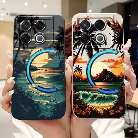 For Infinix GT 20 Pro X6871 New Fashion Dusk Beach Painting Case For Infinix GT20 Pro 5G Soft Silico