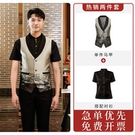 Pakaian Kerja Pelayan Hotel mewah Musim Panas Vest Baju lengan pendek Restoran Cina Katering Pakaian