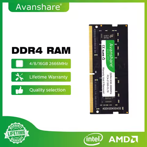 Avanshare Ram Memory DDR3 DDR4 DDR5 Sodimm 4GB 8GB 16GB 32GB 1333 1600 2400 2666 3200 5600MHz PC5 PC