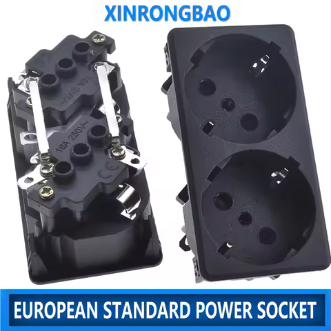 EU European standard power socket plug Double 2 group panel 16A， power socket Italian socket wall so