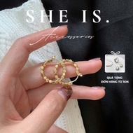 Women's titanium stainless steel hook earrings with metallic beads | October 20th gift for women | S