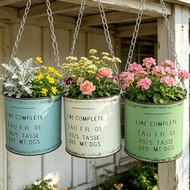 Hot-selling Villa Courtyard Hanging Tin Flowerpot B & B B Balcony Set Pot Terrace Pot Gardening Groc