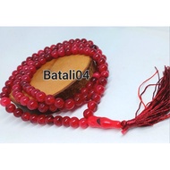 Red MARJAN Moss Jade TASBIH 8MM Contains 99 Items