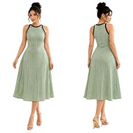 MUSHOP FYANG DRESS Bark Crepe Fabric Freesize Small to Large Versatile & Stylish for Various Occasio