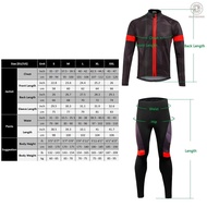 Men's Winter Thermal Fleece Cycle Clothing Set Long Sleeve Windproof Cycle Jersey Coat Jacket with 3