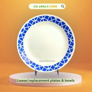 Corelle Cobalt Circles Loose Replacement Plate Bowl (Sold Individually) Pinggan Mangkuk