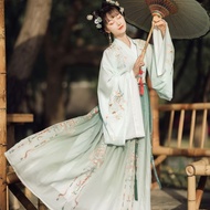 Hanfu Women's Vintage Hanfu [Return to Ci] Yuanshan Indee Original Hanfu Women's Cross Collar Waist-length Skirt Wei Jin Style Wide Sleeve Autumn Winter Clothing
