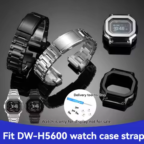 Solid Stainless Steel Watch Band Strap + Bezel for Casio G-SHOCK DW-H5600 DWH5600 | Rate Monitor | R