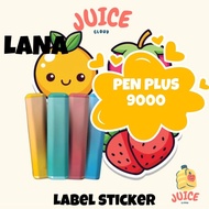 【100% ORIGINAL】LANA PEN PLUS 9000 TIEGUANYIN cute cartoon fruit sticker 0.9CM - 9CM DISPOSABLE label