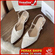 Venalisa Women's High Heels kulit Menunjuk Tumit tebal Sandals 2 inches Kerja pejabat Raya Sekolah