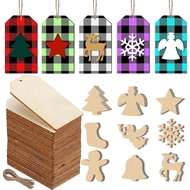 AT/🥦Blank Wood Piece Hanging Wooden Gift Label Wooden Christmas Tree Pendant Tree Planting Festival Temple Wish Card Ble