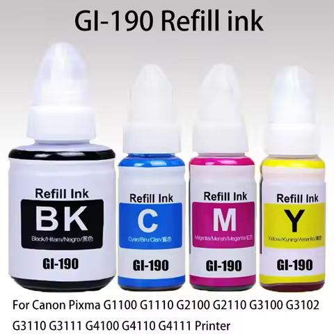 GI-190 Refill Ink For Canon gi 190 For Canon PIXMA G1100 G1110 G2100 G2110 G3100 G3102 G3110 G3111 G