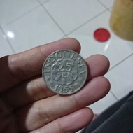 Uang koin kuno 25 sen tahun 1955 dan 1957