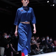 【信封】環保牛仔露臍裝 配經典紅白藍花鈕 | 國潮港風新中式