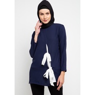 Hazelnut Indonesia - Fleur Top -/ Blouse Top Wanita - Navy