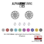 Mini 4wd ★ Tamiya IMI 95301 95549 95499 13mm Aluminum Ball Race Roller Ringless for Semi Tech Race B