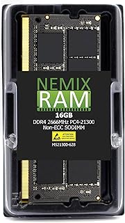 NEMIX RAM 16GB (1X16GB) DDR4 2666MHZ PC4-21300 2Rx8 1.2V CL19 260-PIN Non-ECC SODIMM Compatible with