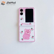 JieHui เหมาะสำหรับ OPPO Find N2 flip strawberry Bear Bee Winnie (ชุดสามสีเต็มรูปแบบ) เคสโทรศัพท์มือถือแฟชั่น