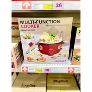 MISAWA หม้อสุกี้ อเนกประสงค์- (Red) หม้อต้ม กระทะไฟฟ้า หม้อเคลือบ KW3806 ผัด ทอด ต้ม อุ่นได้ หม้อสุก