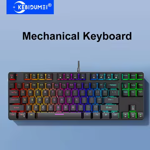 Mechanical Keyboard 87Key Wired Gaming Keyboard 16 RGB Esports Keyboard Hot-Swappable Ergonomic Keyb