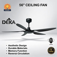 DEKA F5DC PRO 56" Ceiling Fan Black Gold DC Motor 20 Speed Remote SIRIM Approved Made In Malysia
