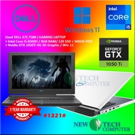#1321 *USED DELL G7 GAMINIG LAPTOP INTEL CORE I5-8300H 8GB 120SSD 500GB NVidia GTX1050Ti GTX 1050Ti 