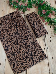 Kain Batik Printing Halus Motif Daun Ganja Kain Meteran Bagus Buat Seragam Acara Resmi