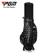 PGM QB138 Ladies Golf Trolley Bag 4 Wheels Flower Design Air Travel Lightweight Waterproof with Rain