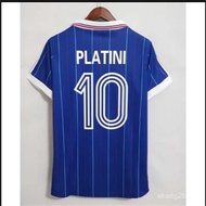 Retro Football Shirt 1982 FFF Home Soccer Jersey Male Football T Shirt
