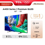 [New] TCL 75-85 Inch Premium QLED with ONKYO 144hz Refresh Rate, 288hz VRR, Art TV Gaming TV 75A400 