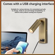 [chasoedivine.] 3W LED Wall Lamp Embedded and Rotatable Reading Light USB Focus Light for Bedroom Be