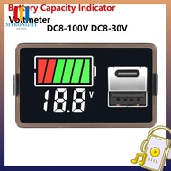 MYRONGMY Battery Capacity Indicator, USB Type-C DC8-100V DC8-30V Digital Voltmeter, High Quality Lit