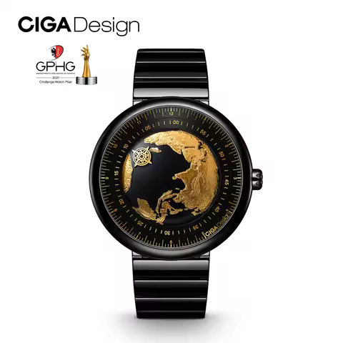 CIGA Design Luxury Watches for Men Automatic Movement 2024 U Series Blue Planet Gilding Version Cera