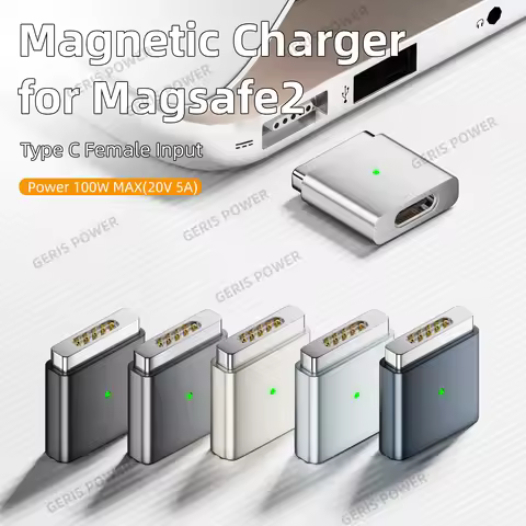 Magnetic PD100W 20V 5A USB Type-C to Magsafe 2 Converter Charging Connector for MacBook Air Pro A139