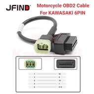 【Local Stock】For Kawasaki Motorcycle 6PIN to 16PIN OBD2 Motorbike Adaptor Cable OBD2 Diagnostic Scan