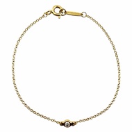成色極佳 ◇ TIFFANY&Co. Tiffany By the Yard Elsa Peretti 750 (YG) 1P 鑽石，約 0.03 克拉，鑽石鑲嵌直徑約 3.0 毫米，手鍊，黃金材質，
